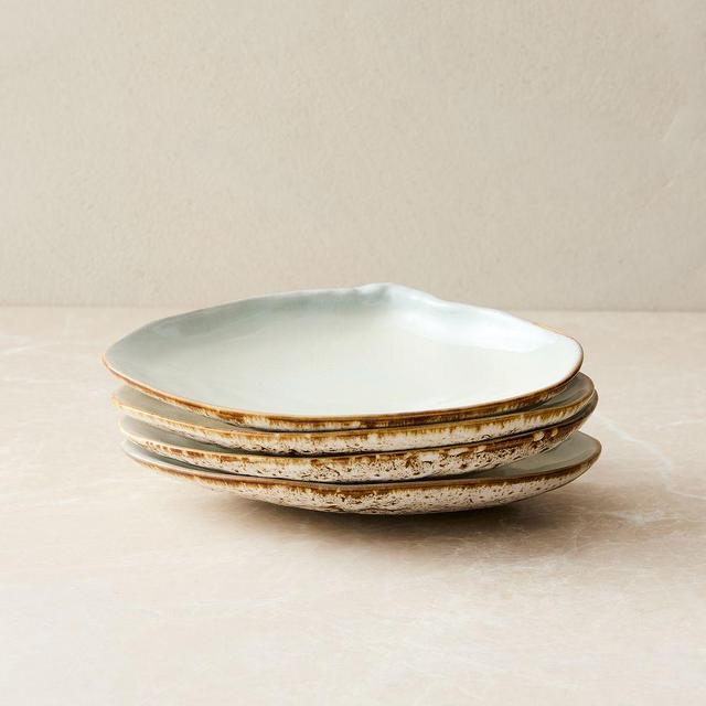 Seashell Stoneware Appetizer Plate, Set of 4