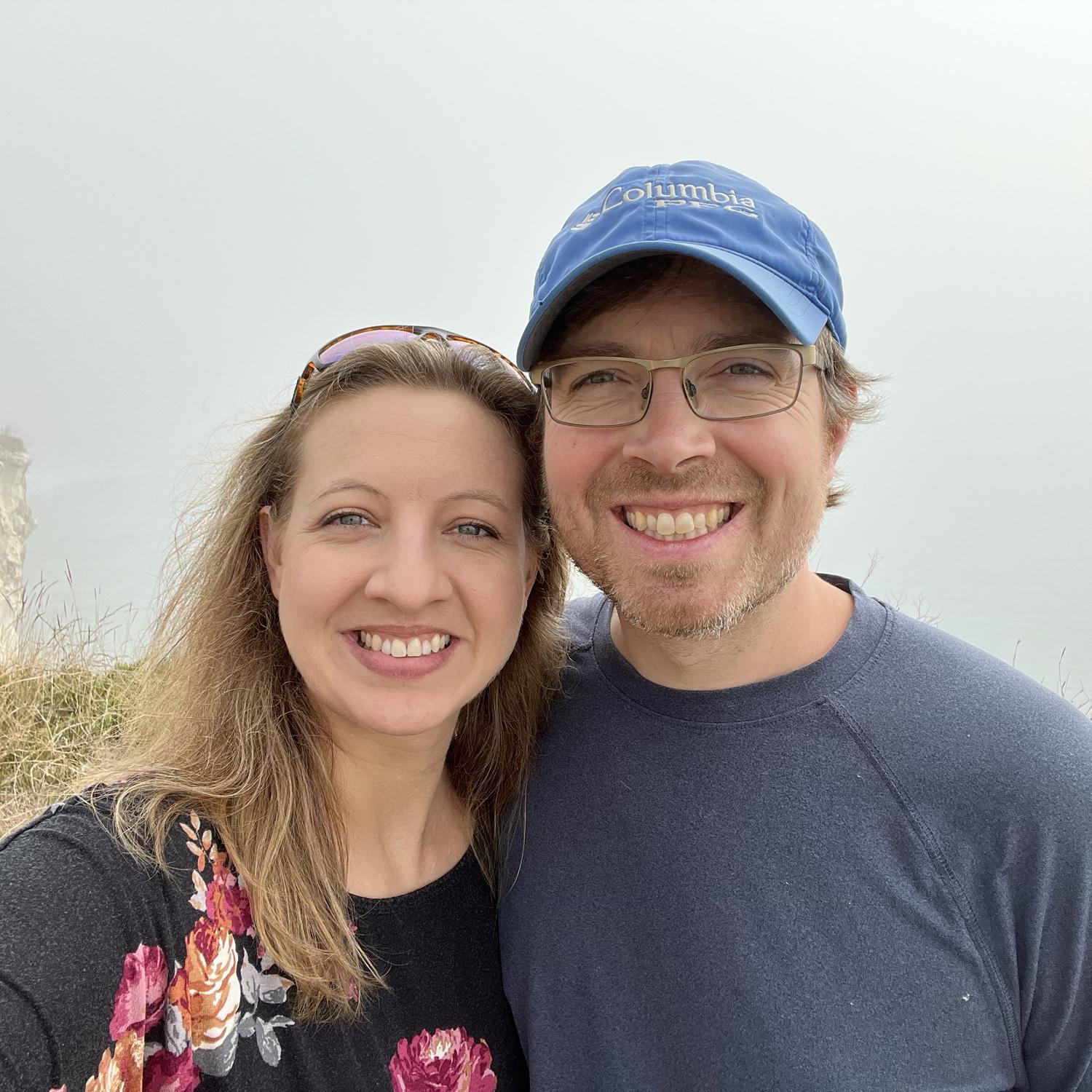 Misty ocean cliffs at Dinosaur Caves Park 11/2023