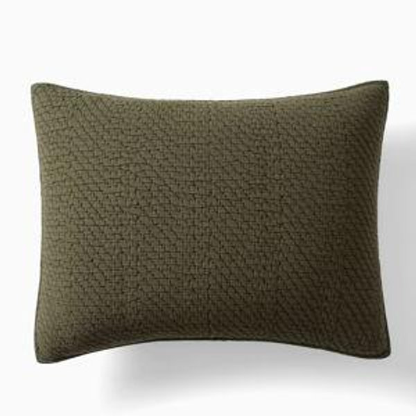West Elm Reflections Matelasse Shams Dark Olive · Standard Sham