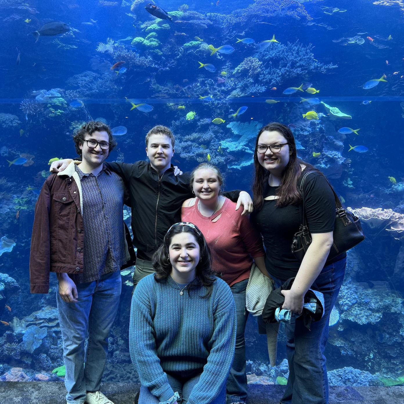 Michael's first aquarium visit with Abby, Elaina and Albert
