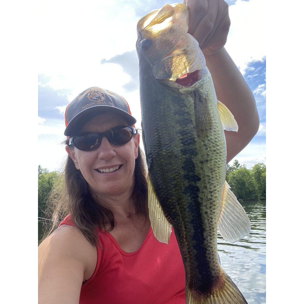 Bass fishing in the canoe