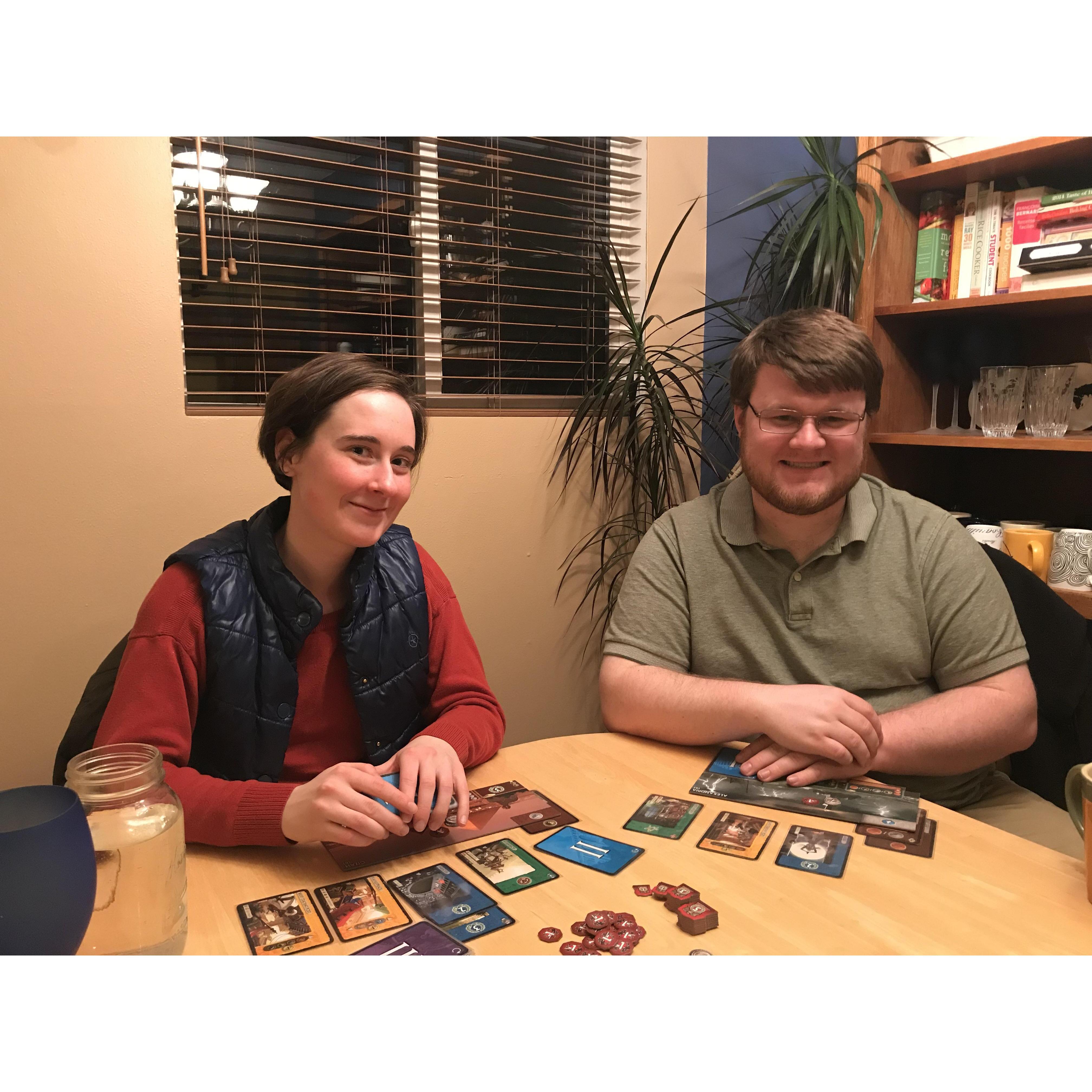 Playing board games!