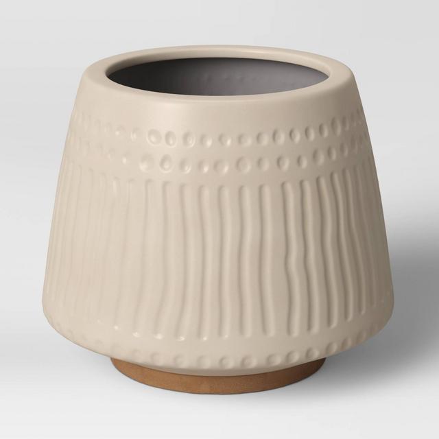 12" Textured Ceramic Planter White - Opalhouse™