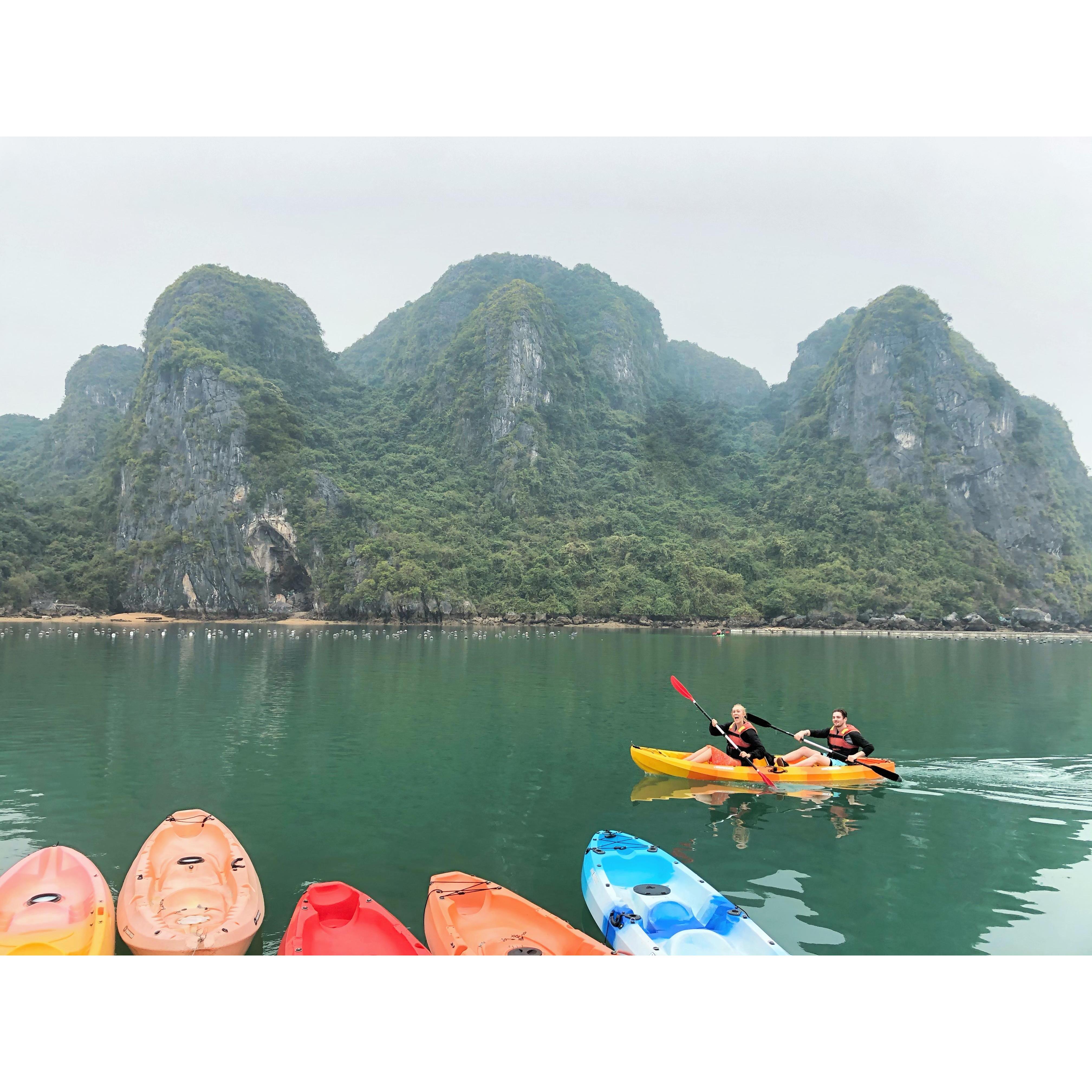 Kayaking in Ha Long Bay, Vietnam