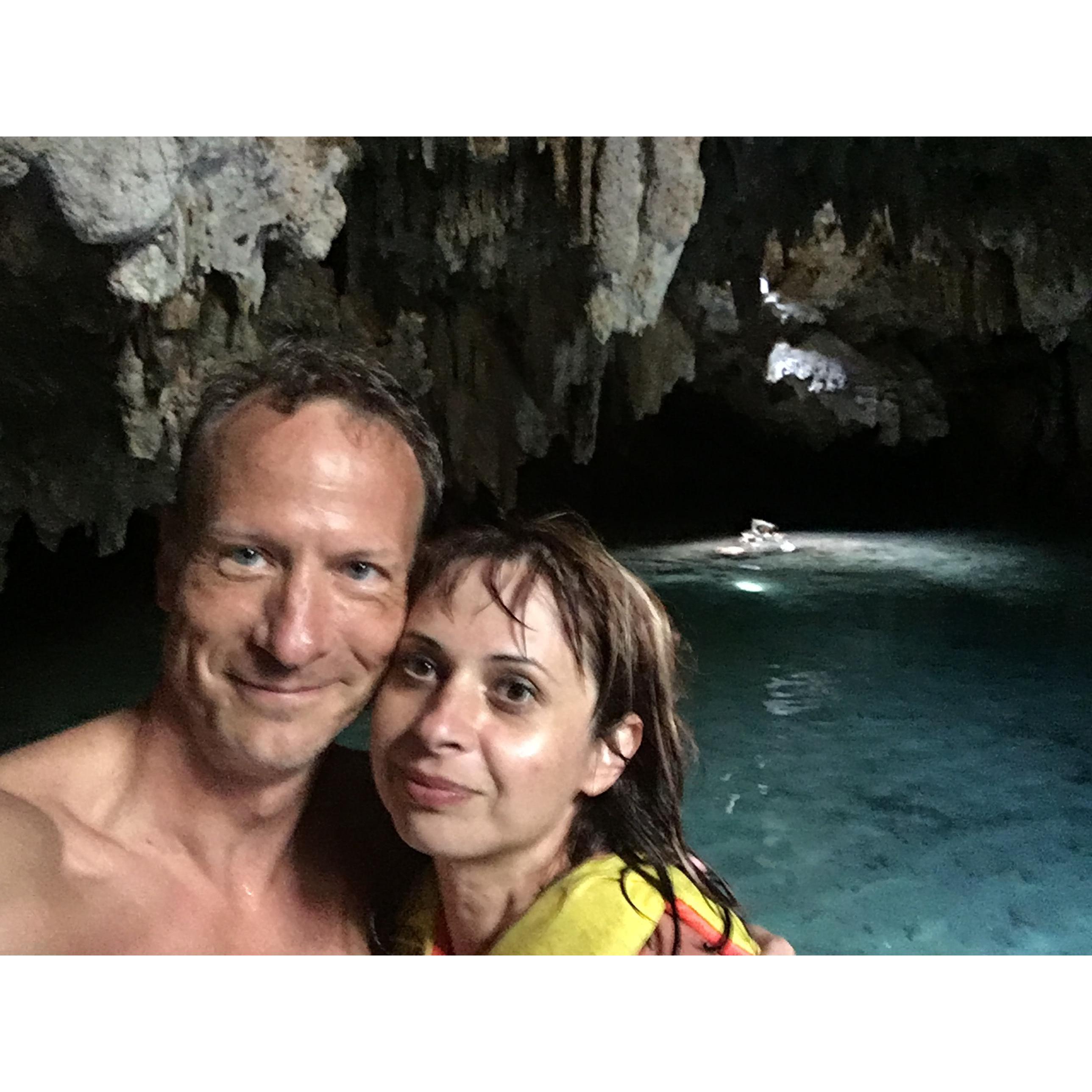 Dilyana's adventurous side came out! She snorkeled for the first time, and we swam through empty caverns between underground cenotes in the Yucatan.