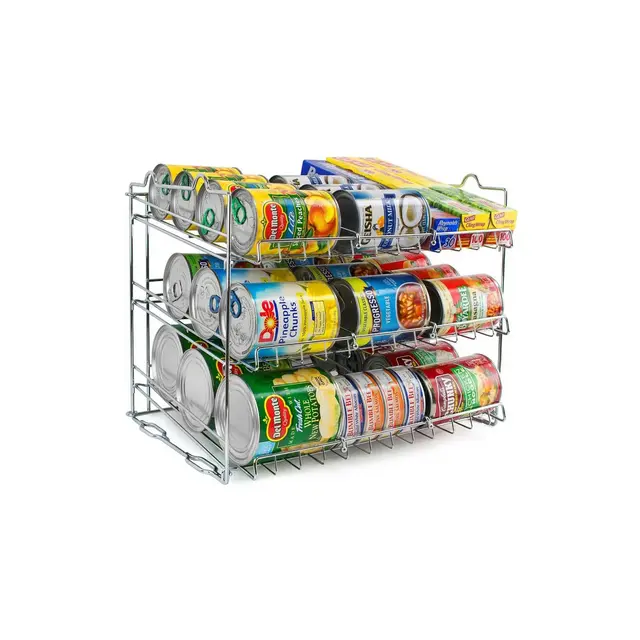 Sorbus 3 Tier Metal Can Organizer: Efficiently Store & Display up to 36 Standard Cans, Maximizing Vertical Space in Your Pantry