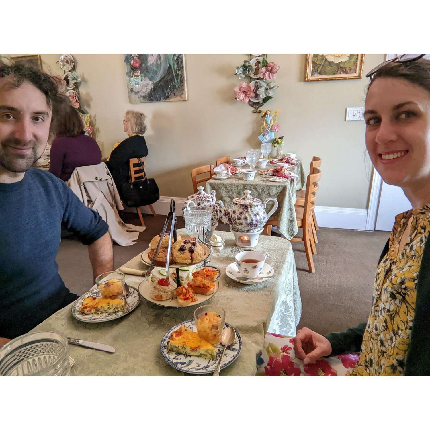 Enjoying a high tea breakfast in 2022