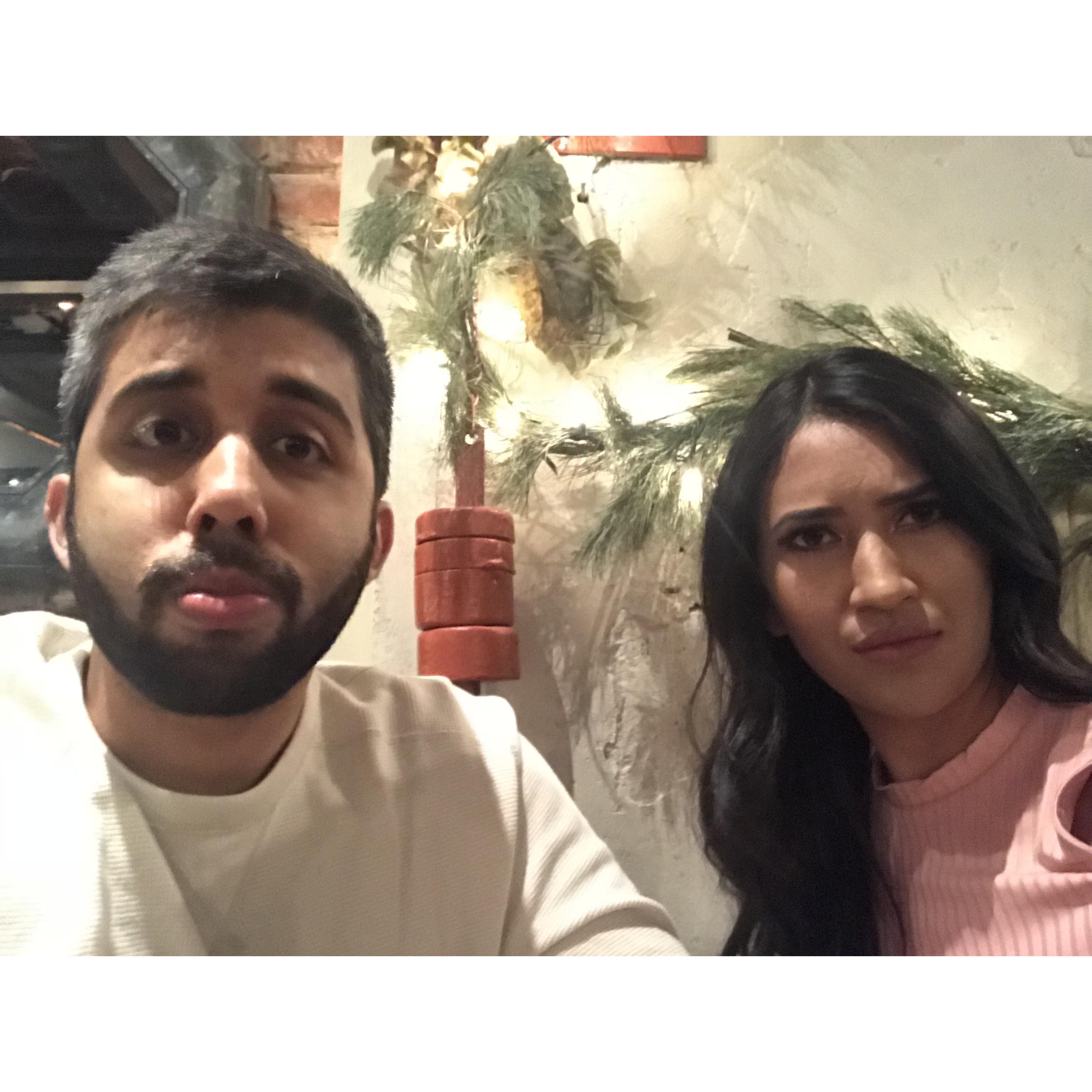 Our fav ice cream place...what are our faces here?