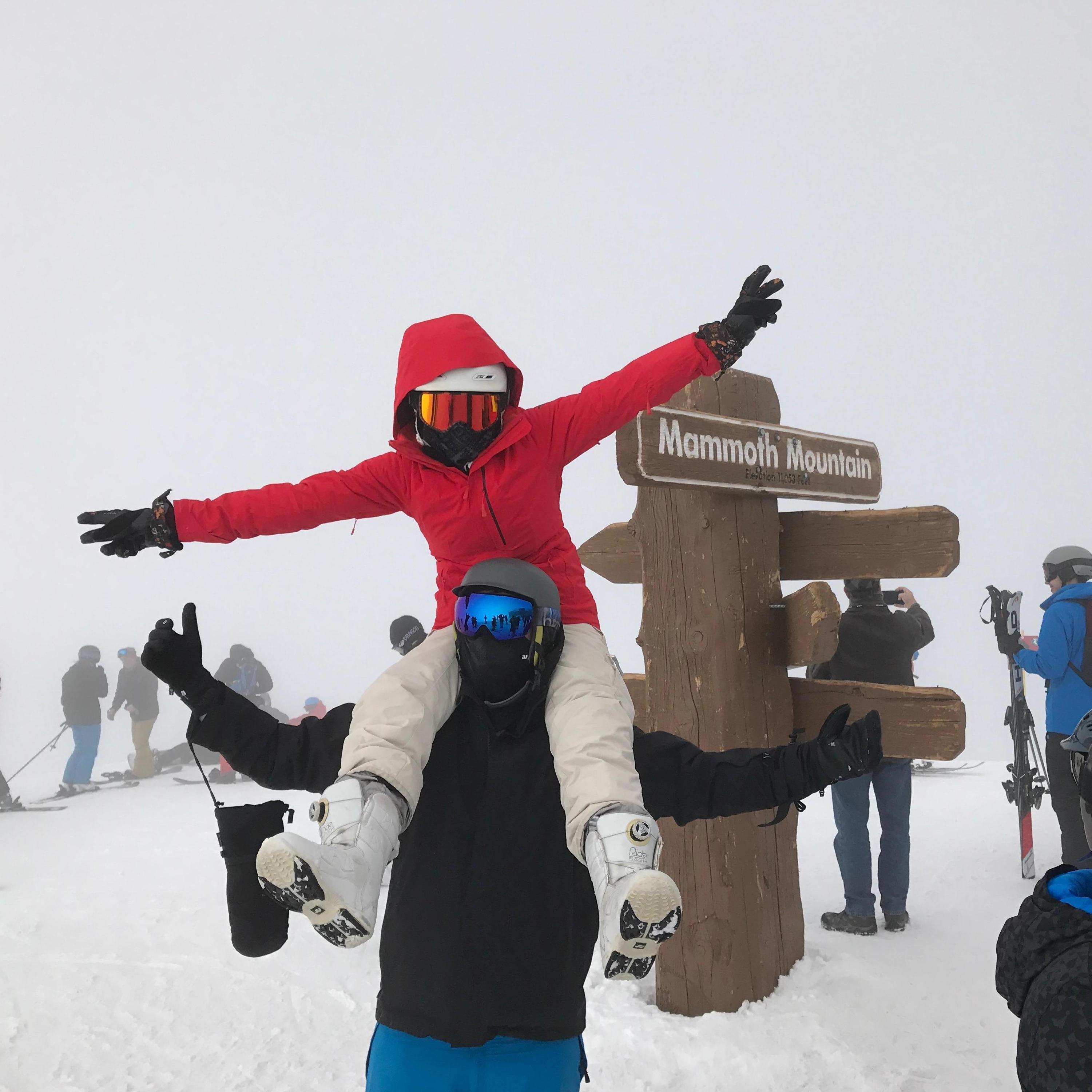 Caught in a white out at the top of Mammoth Mountain - 11,054 ft elevation