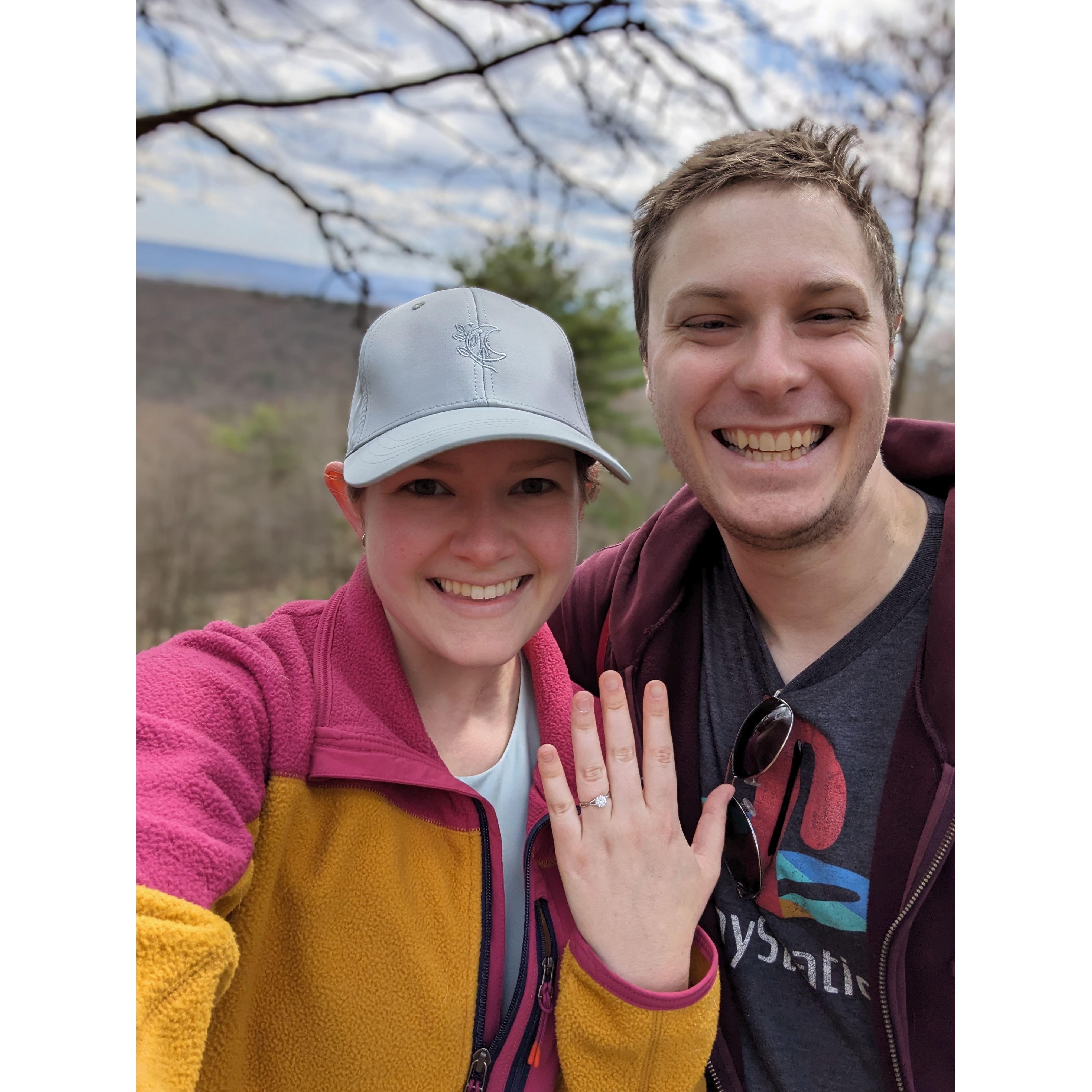 Right after we got engaged while hiking at Jo Hays Vista in PA!