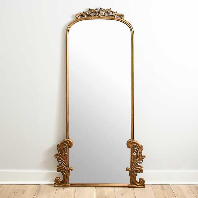 Gold Ornate Scroll Bordeaux Wood Mirror