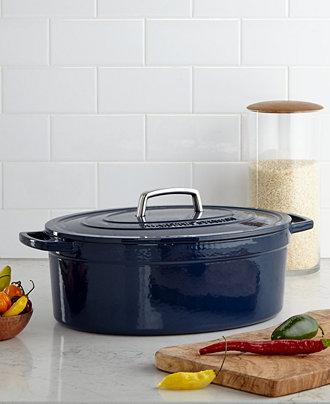 Martha Stewart Collection Blueberry Collector's Enameled Cast Iron 8 Qt. Oval Casserole,