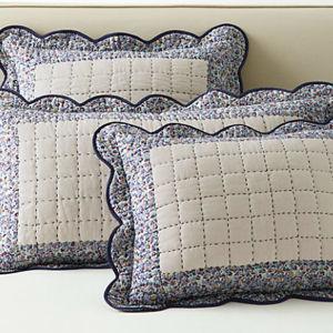 Blue Multi - Scalloped-Trim Ditsy Organic-Cotton Sham