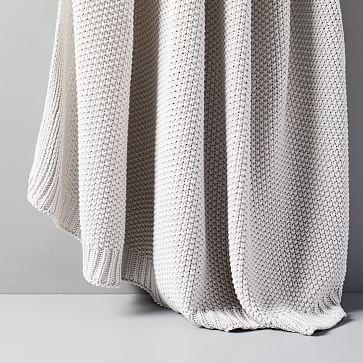 Cotton Knit Throw, Frost Gray, 50"x60"