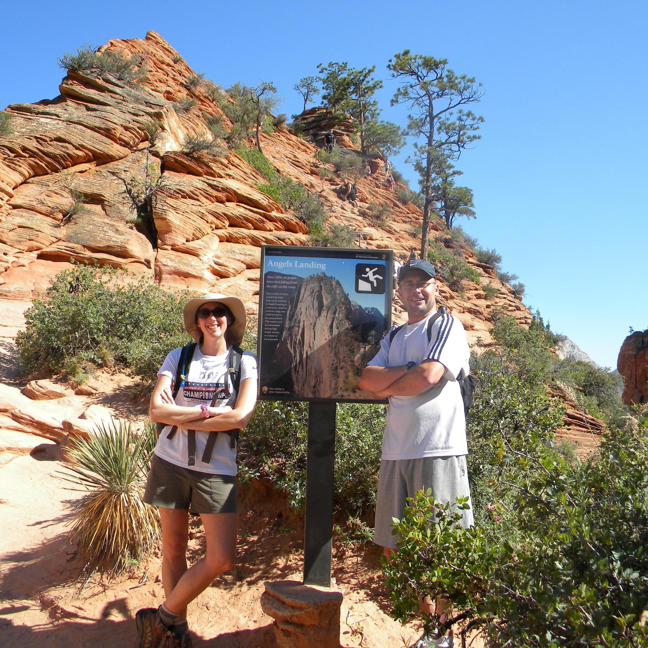 Angel's Landing hike at Zion National Park (June 2015), turns out I should have warned Jason that shoes with good grip were important!