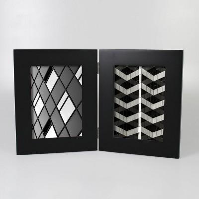 Wide Hinged Frame Holds 2 Photos Black 5"x7" - Made By Design&#8482;