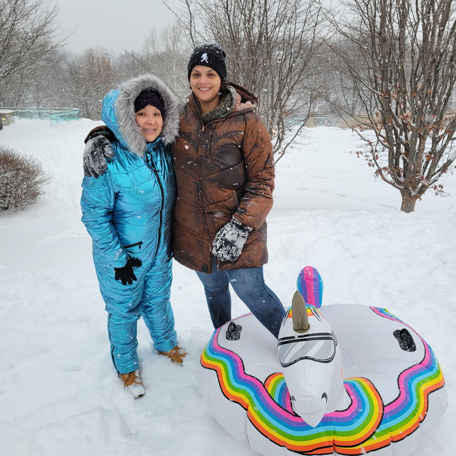Sledding behind the Art Museum