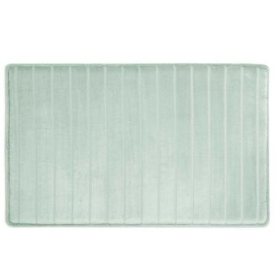 Micro Plush 21" x 34" Memory Foam Bath Mat in Turquoise