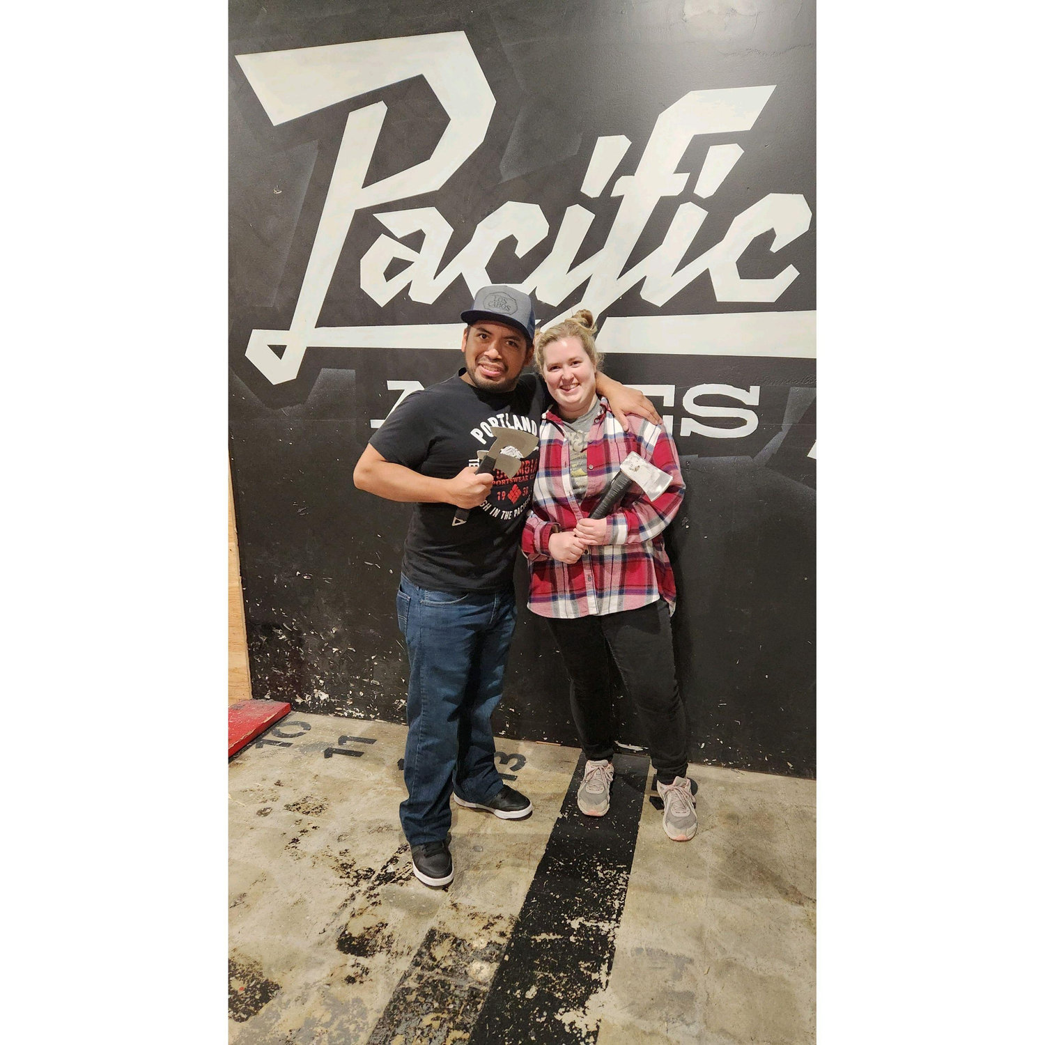 Our first date was axe throwing