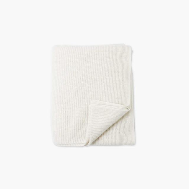 Ribbed Knit Cashmere Throw