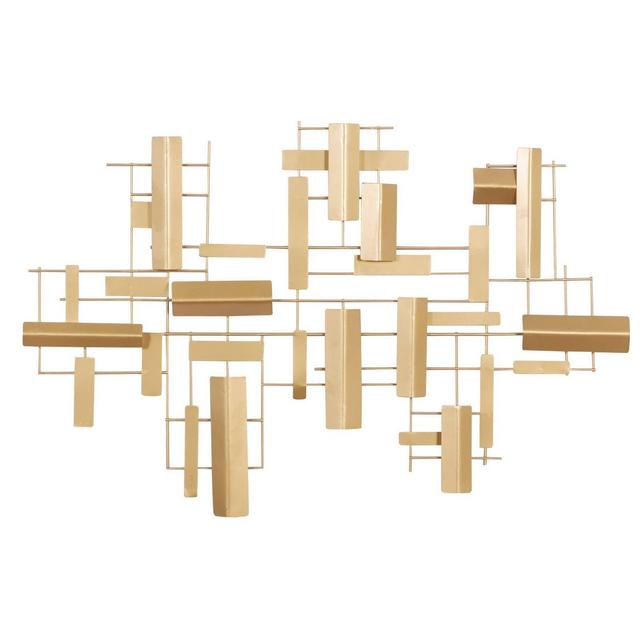 36" x 23" Abstract Rectangular Metal Wall Decor Gold - Olivia & May