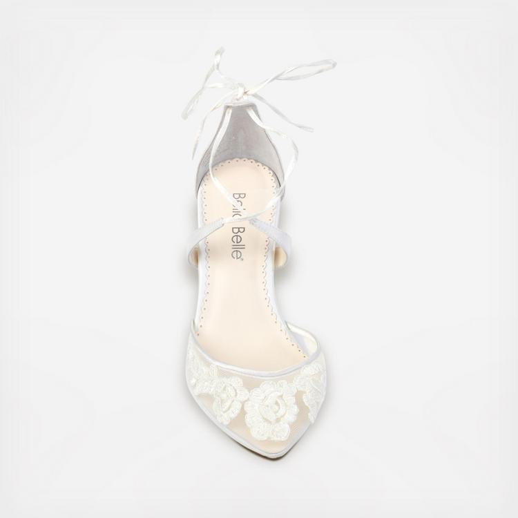 Bella Belle Shoes, Abigail Block Heels Lace Wedding Shoes - Zola