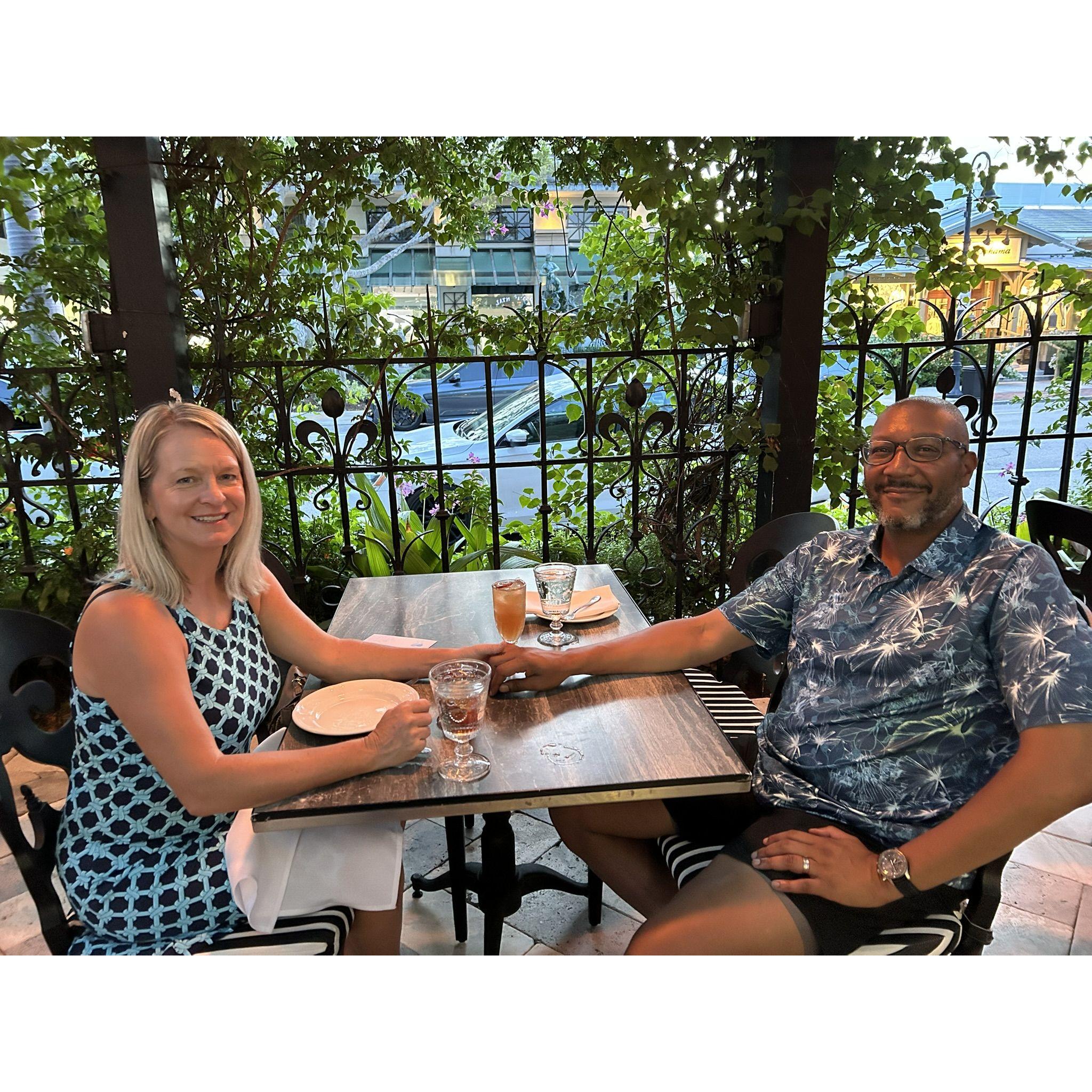 Shocking...another birthday dinner out for Robert at one of his favorite spots, The Continental in Naples, 2024.