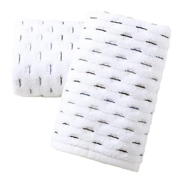 YiLUOMO White Hand Towels Black to Blue Striped Design Super Soft 100% Terry Cotton Highly Absorbent Decorative Hand Towel for Bathroom (13 x 29 Inch, 2 Pieces)