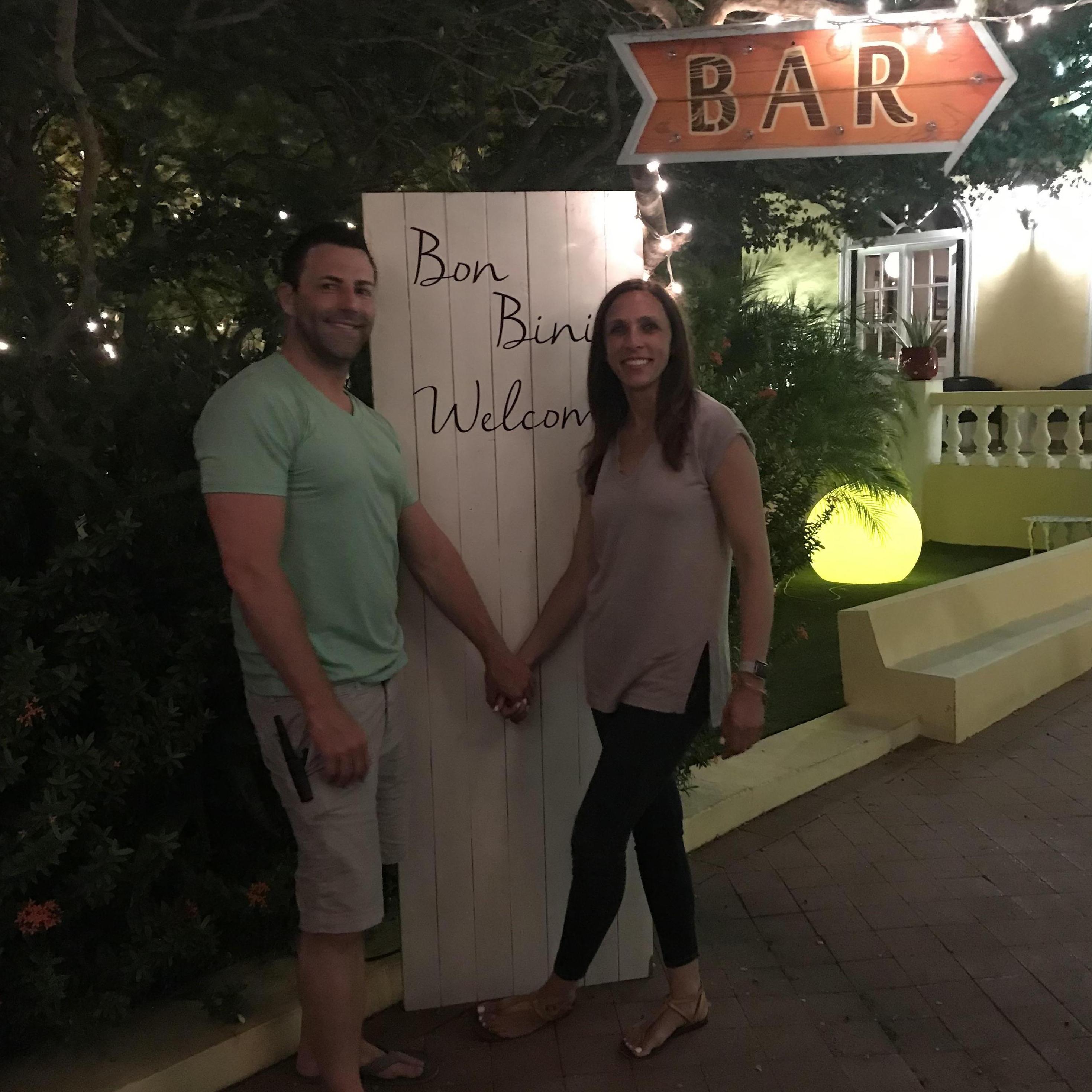 Enjoying outdoor dining and a local favorite in Aruba: Quinta Del Carmen! (Check it out under our 'Things to Do' tab)