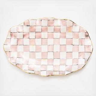 Rosy Check Ceramic Serving Platter
