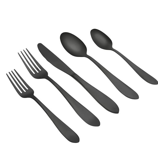 Black Satin 20-Piece Flatware Set