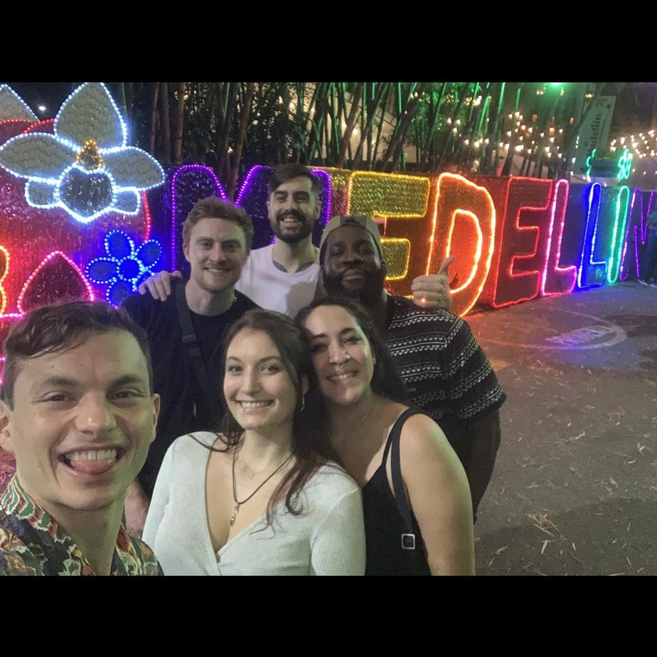 1/8/23.. Night out in Medellín, Colombia with Jenn, Travy, Sean, and Jay for Jenn’s 30th Birthday.