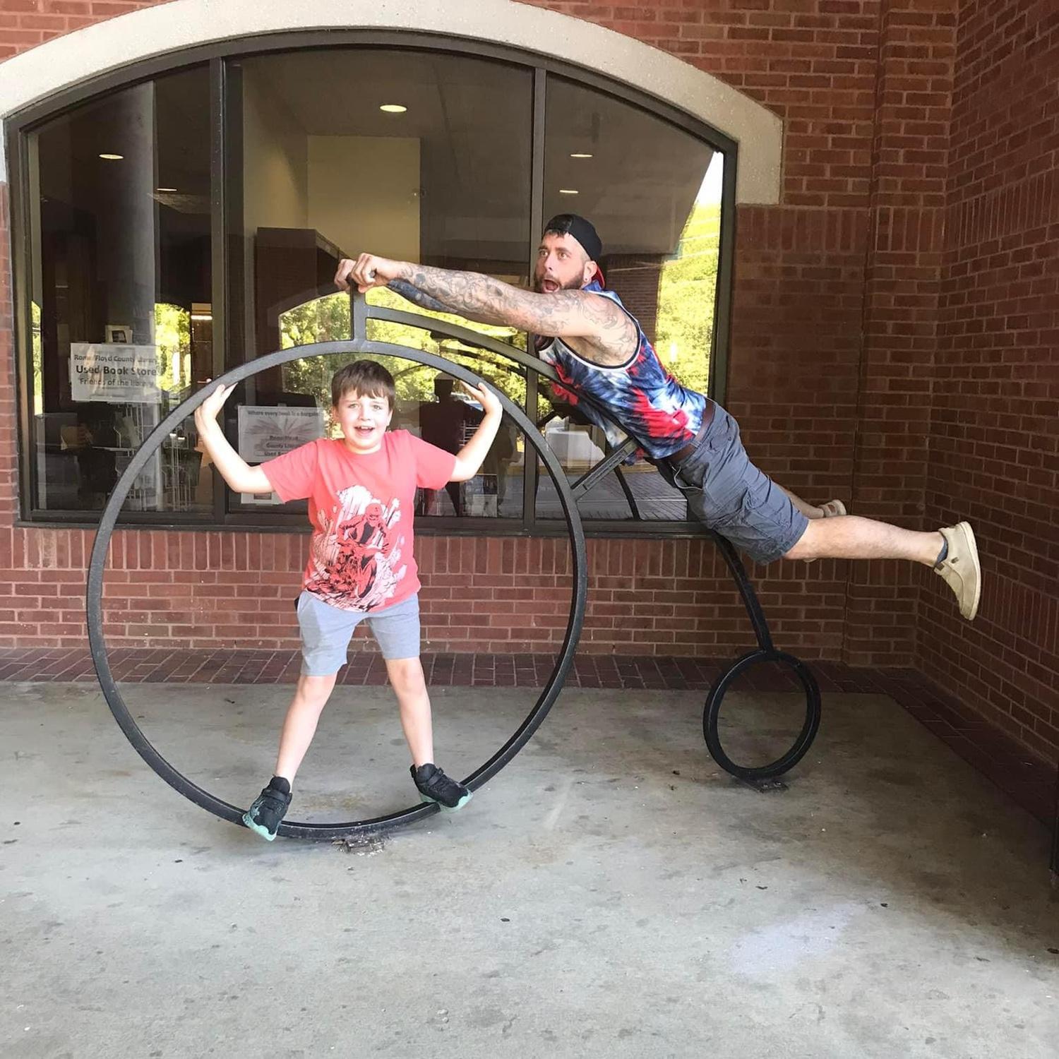 My goofy child and his goofy uncle