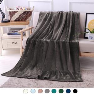 Luxury Flannel Velvet Plush Throw Blanket - 50" x 70" (Grey) by Exclusivo Mezcla