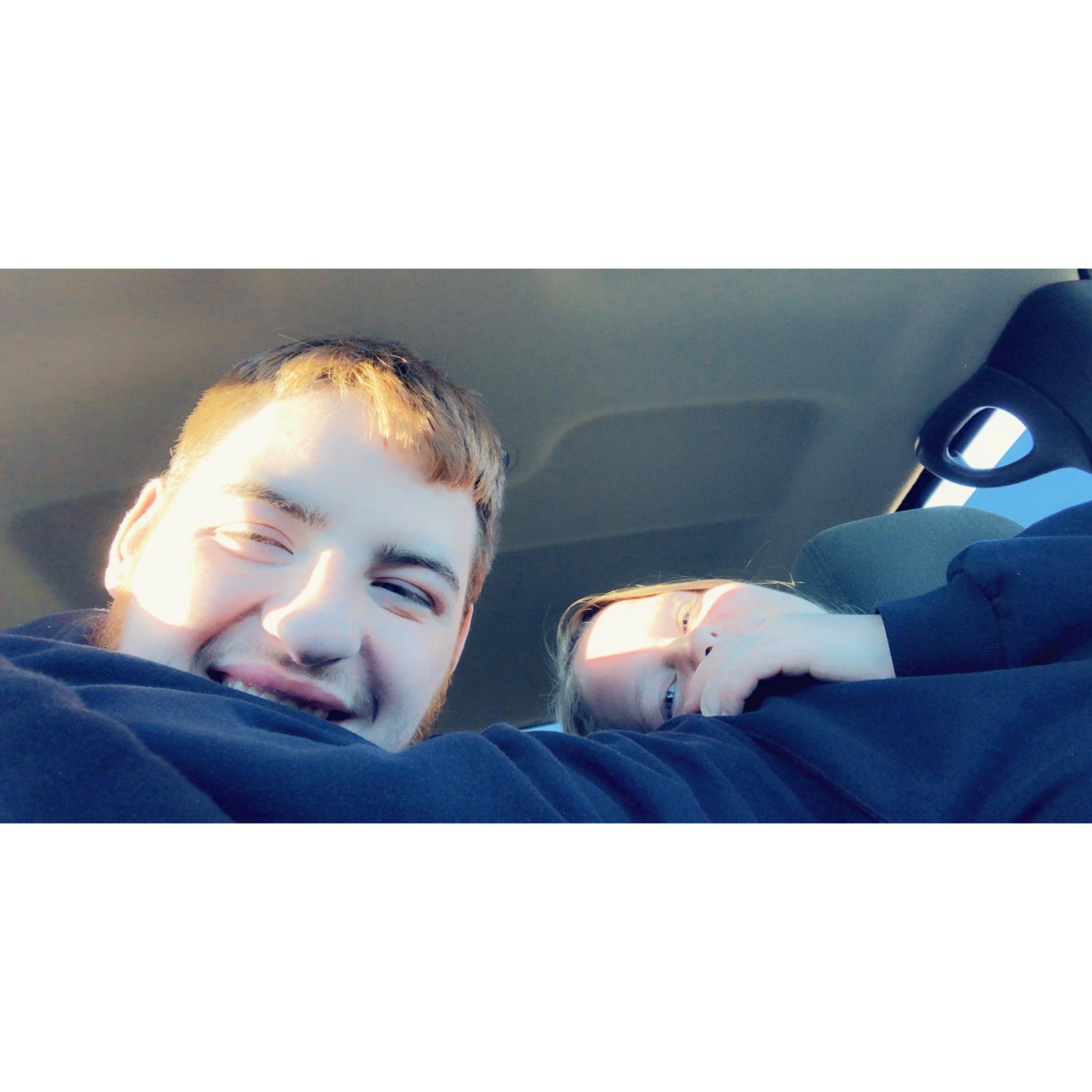 Our first date as a couple, taking Gavin to baseball practice.