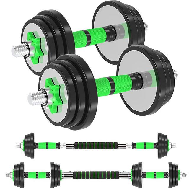 Adjustable Dumbbells Barbell Weight Set, 44Lbs/20KG Weight Dumbbells Set with Bar - Dumbbell Barbell 3 in 1 for Men Women Home Gym Workout Anti-Drop & Non-Slip