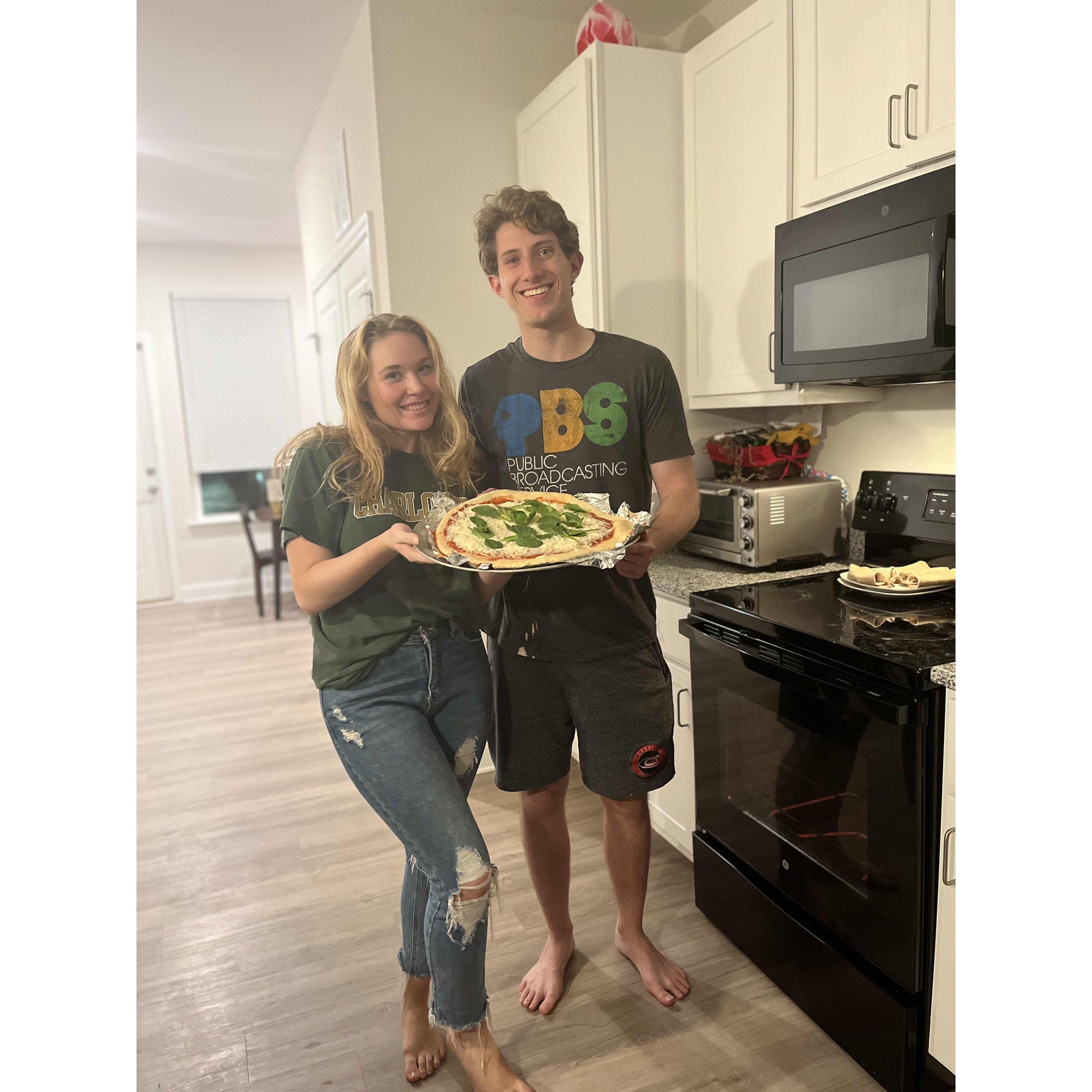 Making pizza!