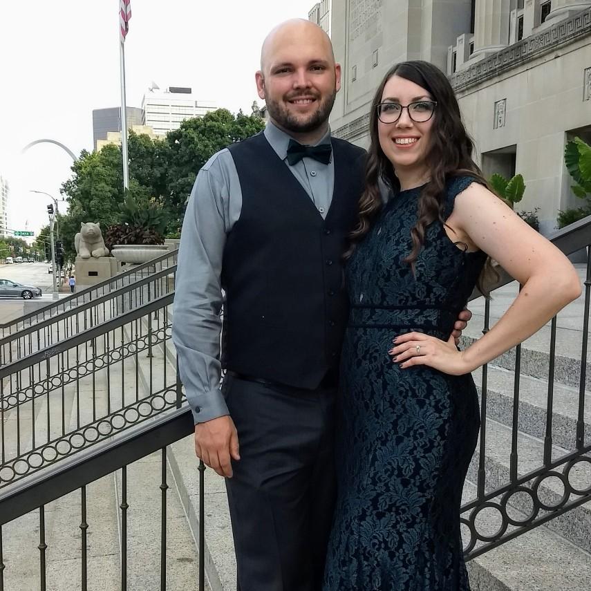 All dressed up for the wedding of Kelly & Neal McDevitt Bryant in St. Louis, MO in September 2019.