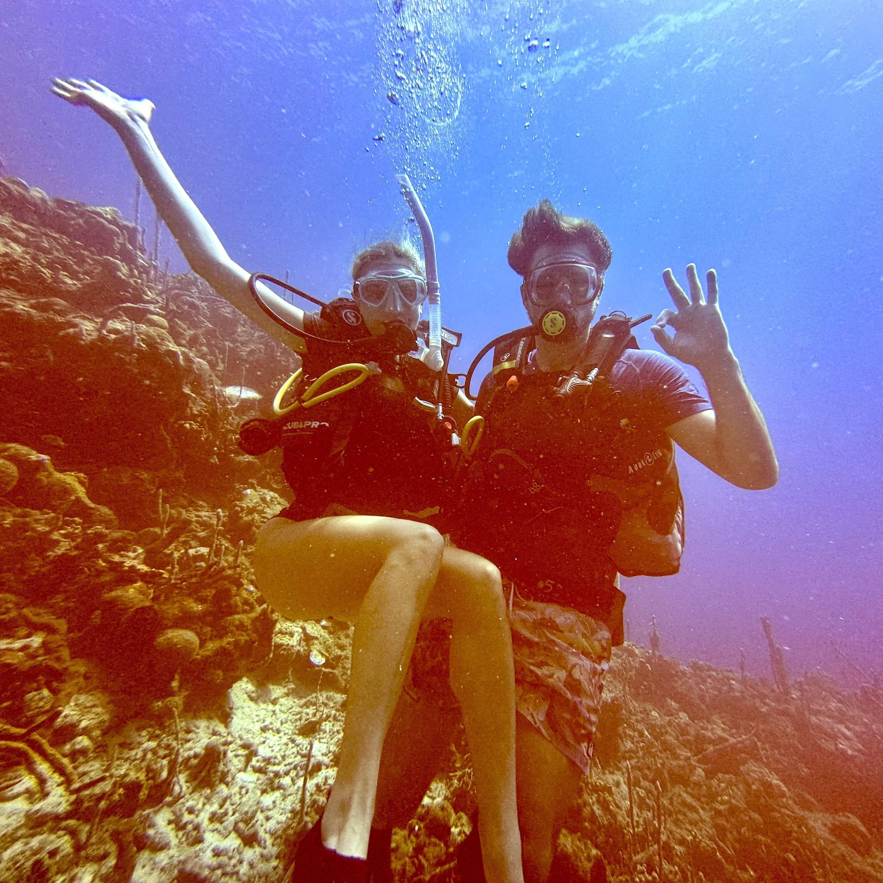 Scuba certified together for our vacation to Colombia