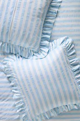 Maeve Cotton Striped Ruffle Printed Euro Sham