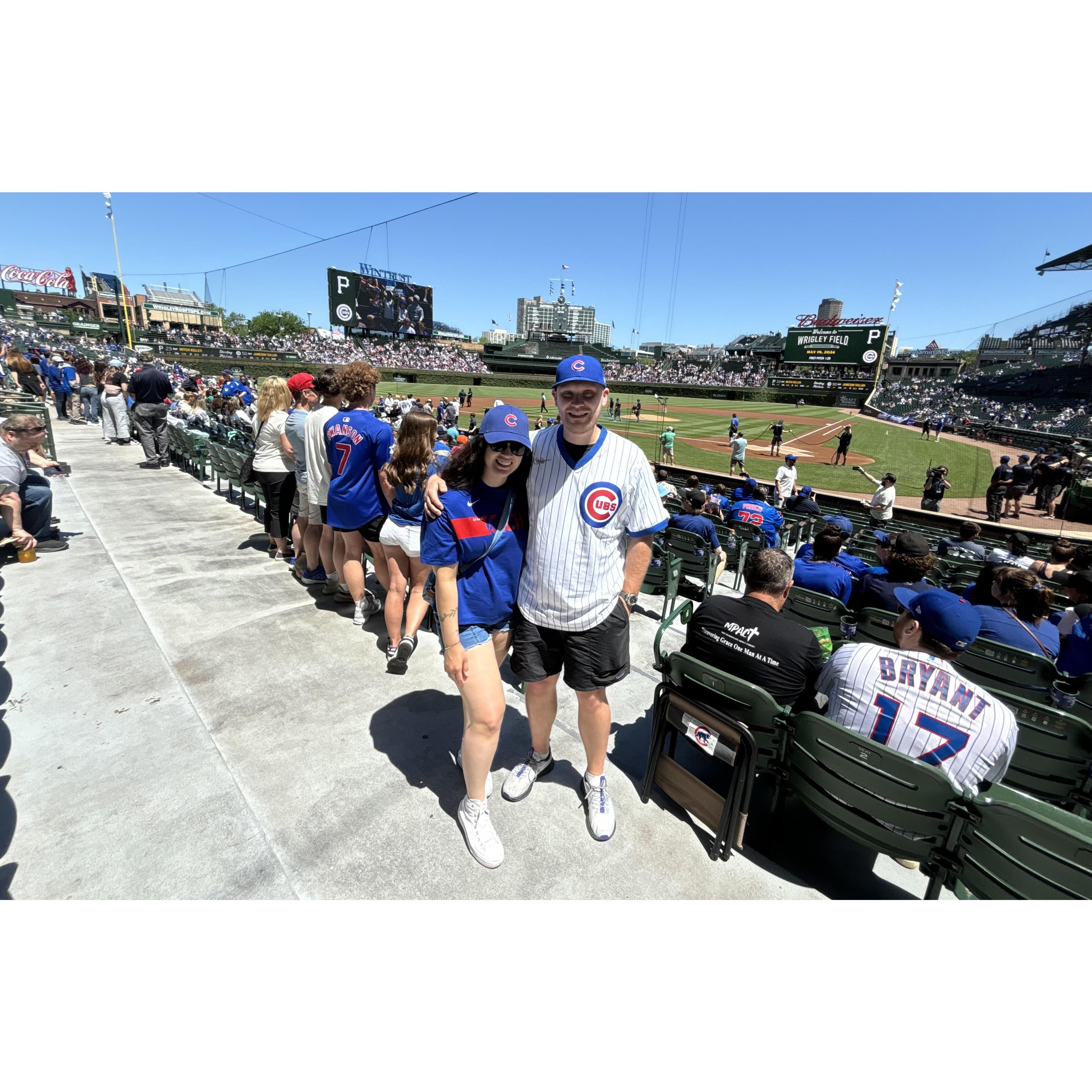 Just one photo but we have been to many Cubs Games!