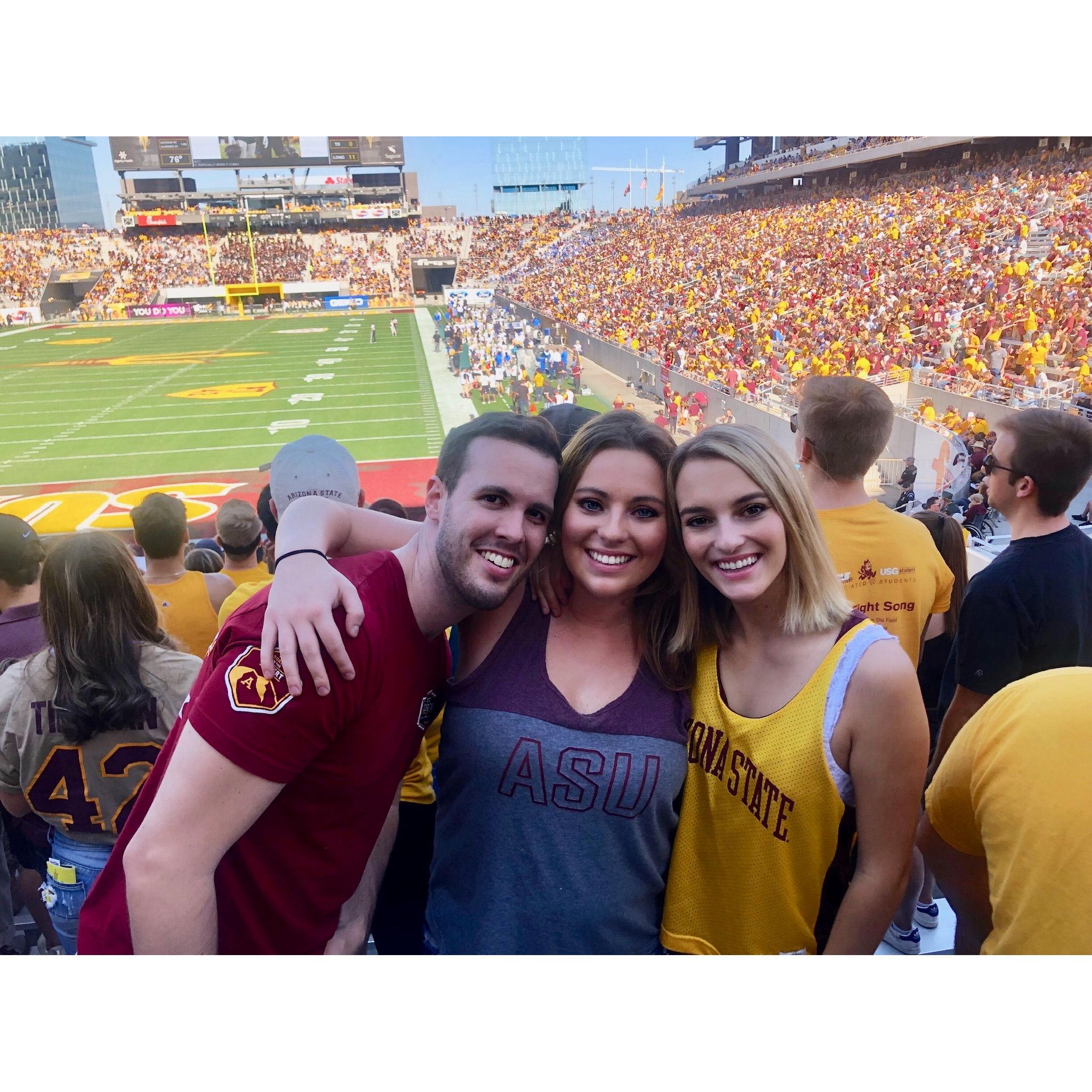 Andrew, Taylor, & Madison at cheering on the Sun Devils