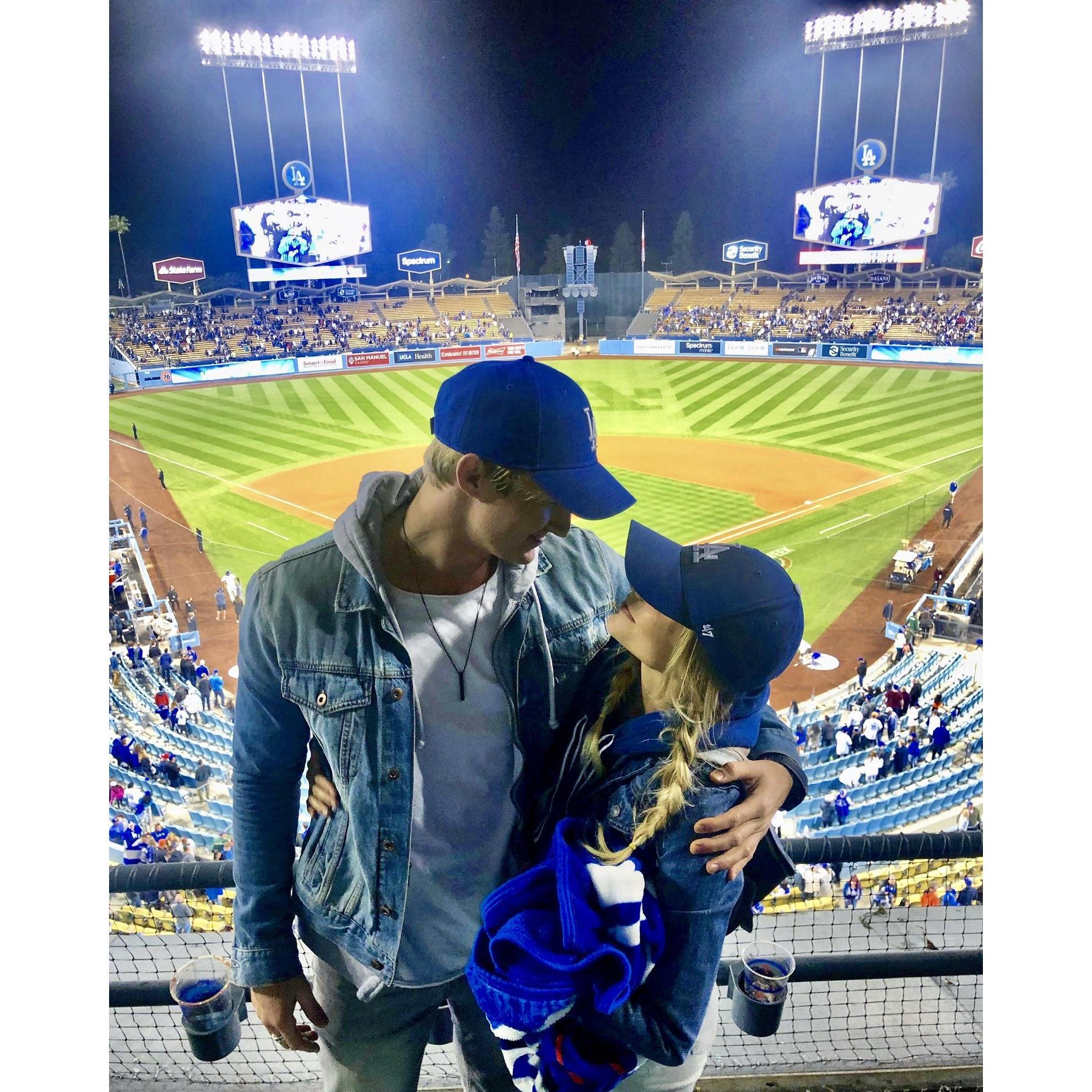 Chase and Casey’s first Dodger game together