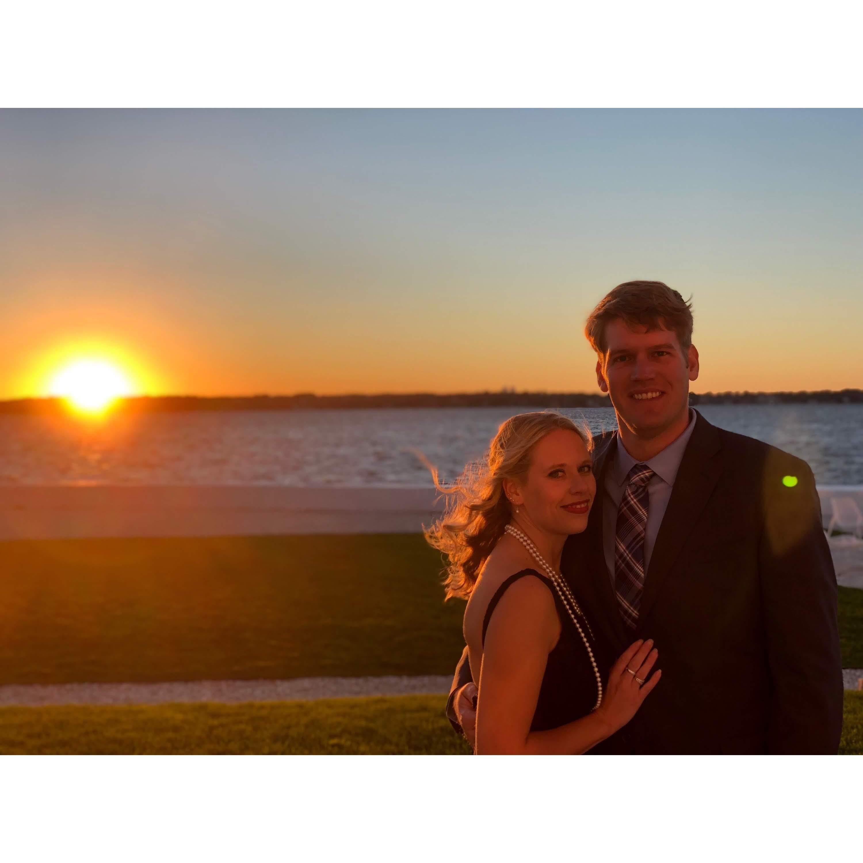 Celebrating at a friend's wedding on the East Coast.