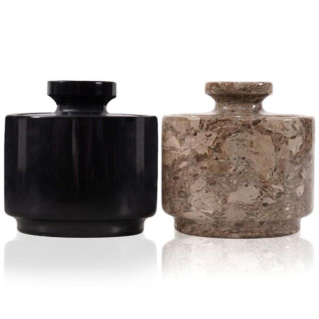 Marble Salt Cellar with Lid 3" Inch Black & Oceanic Sugar Dispenser Home Décor Ideal Sugar & Salt Containers For Kitchen Storage