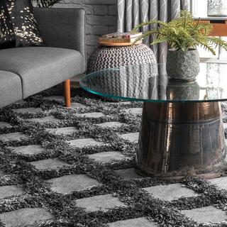 Francene Diamond Trellis Shaggy Rug