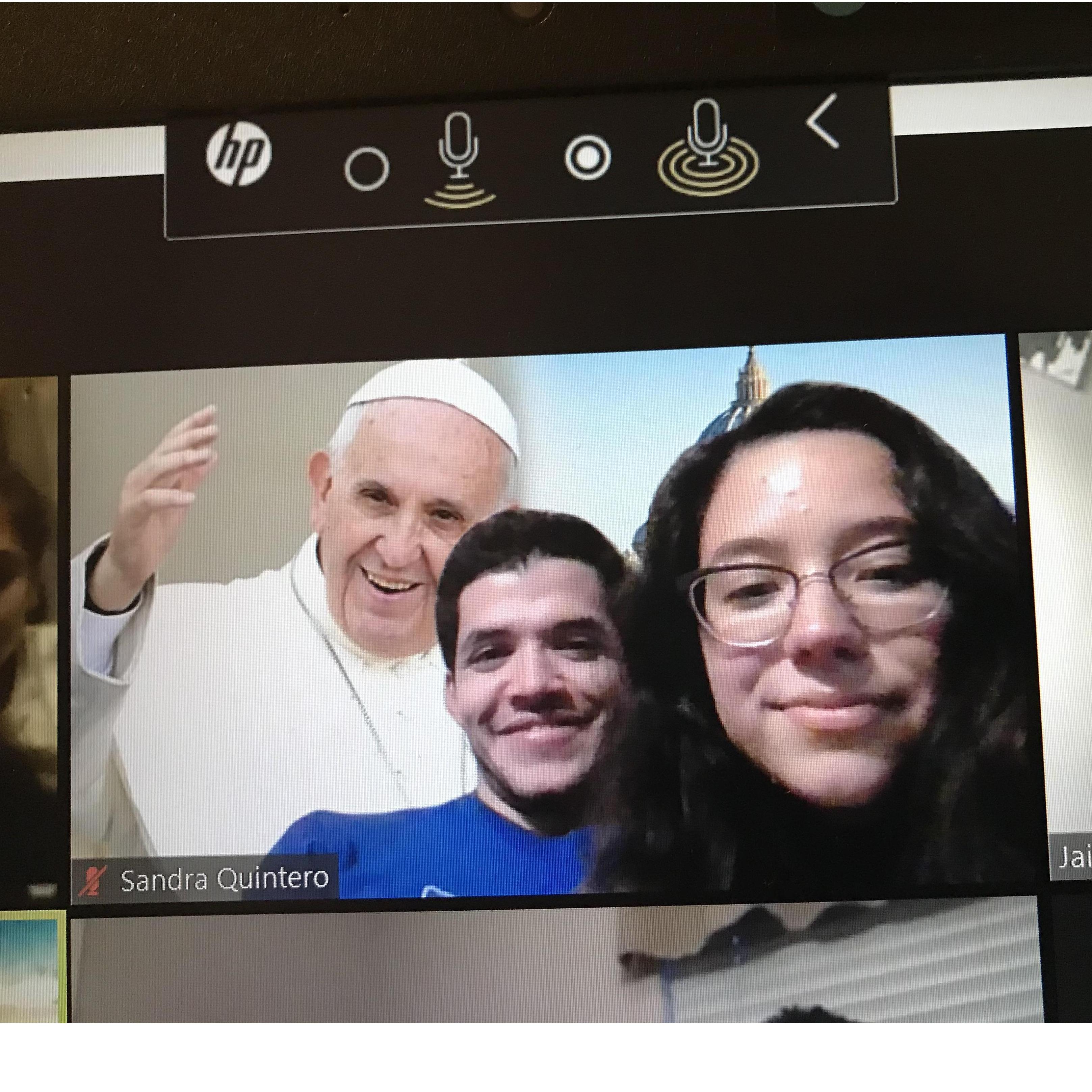 Orlando and Michelle visiting the Vatican via Zoom