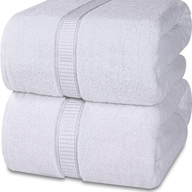 Utopia Towels - Luxurious Jumbo Bath Sheet - 600 GSM 100% Ring Spun Cotton Highly Absorbent and Quick Dry Extra Large Bath Towel - Super Soft Hotel Quality Towel (35 x 70 Inches, 2-Pack) (White)