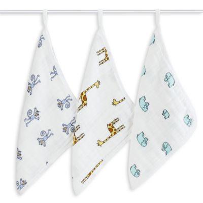 aden + anais® 3-Pack Muslin Washcloths in Jungle Jam