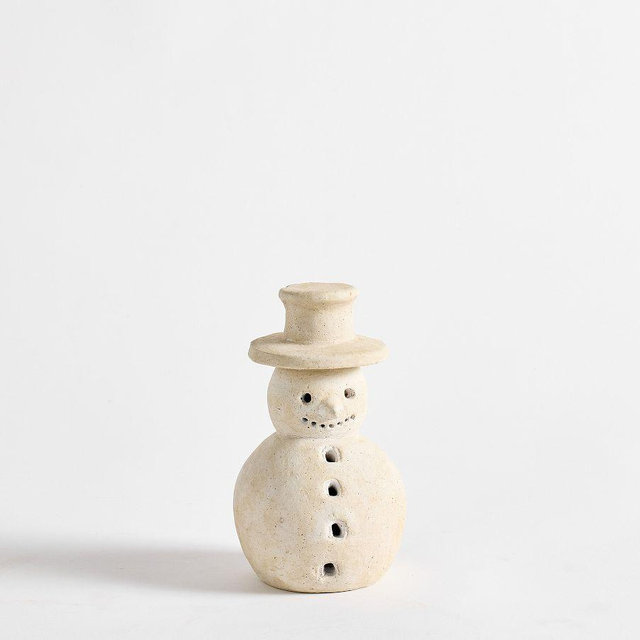 Terracotta Snowman Tiny Artisan White